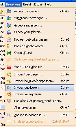 KeePass invoer dupliceren